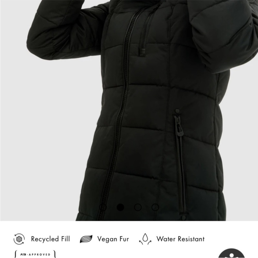 NOIZE | black warm parka w faux fur detachable hood - Picture 4 of 10